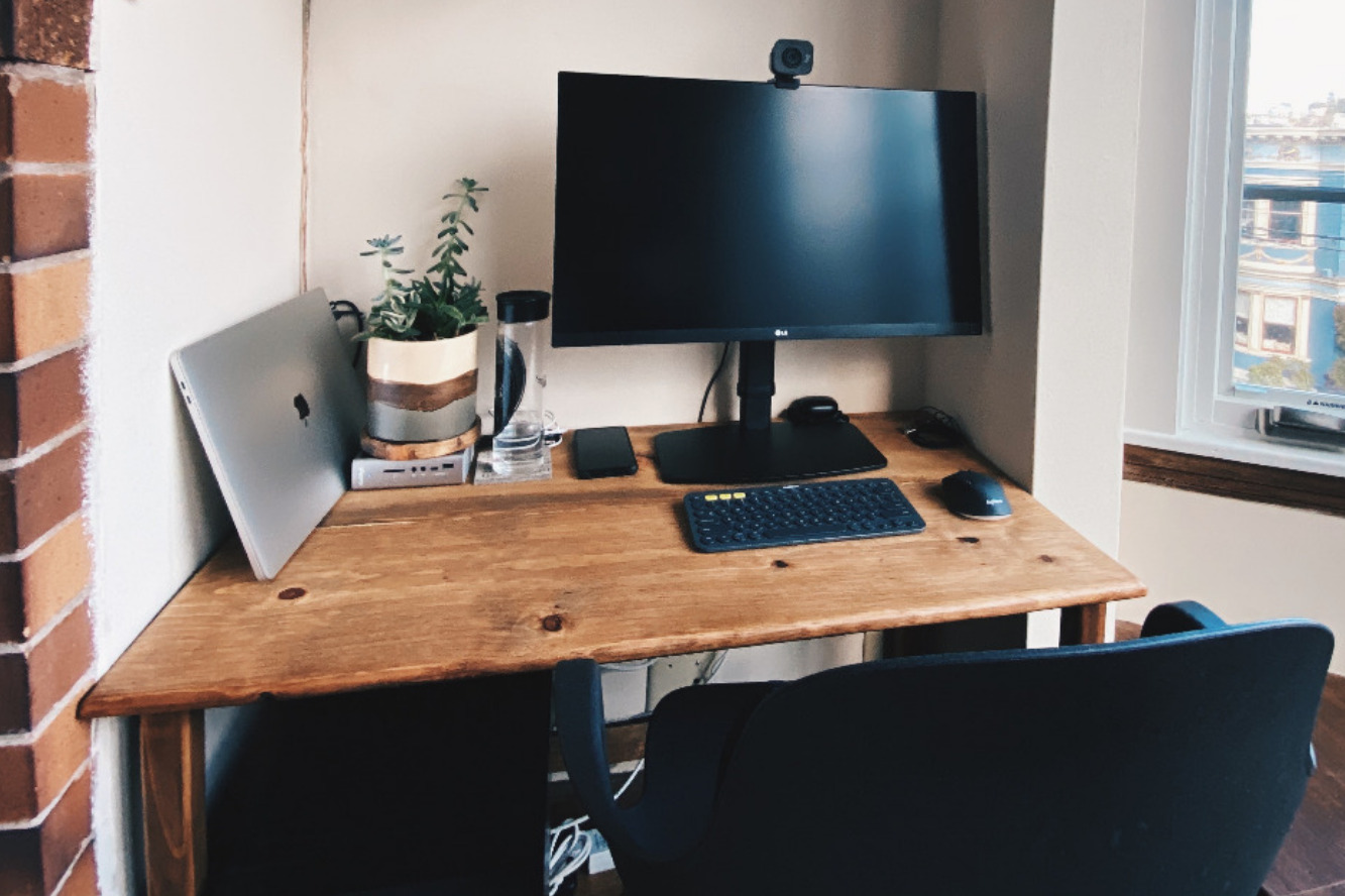 Side table made from fallen tree trunk by John Wayne Hill of DeathGhost Studios